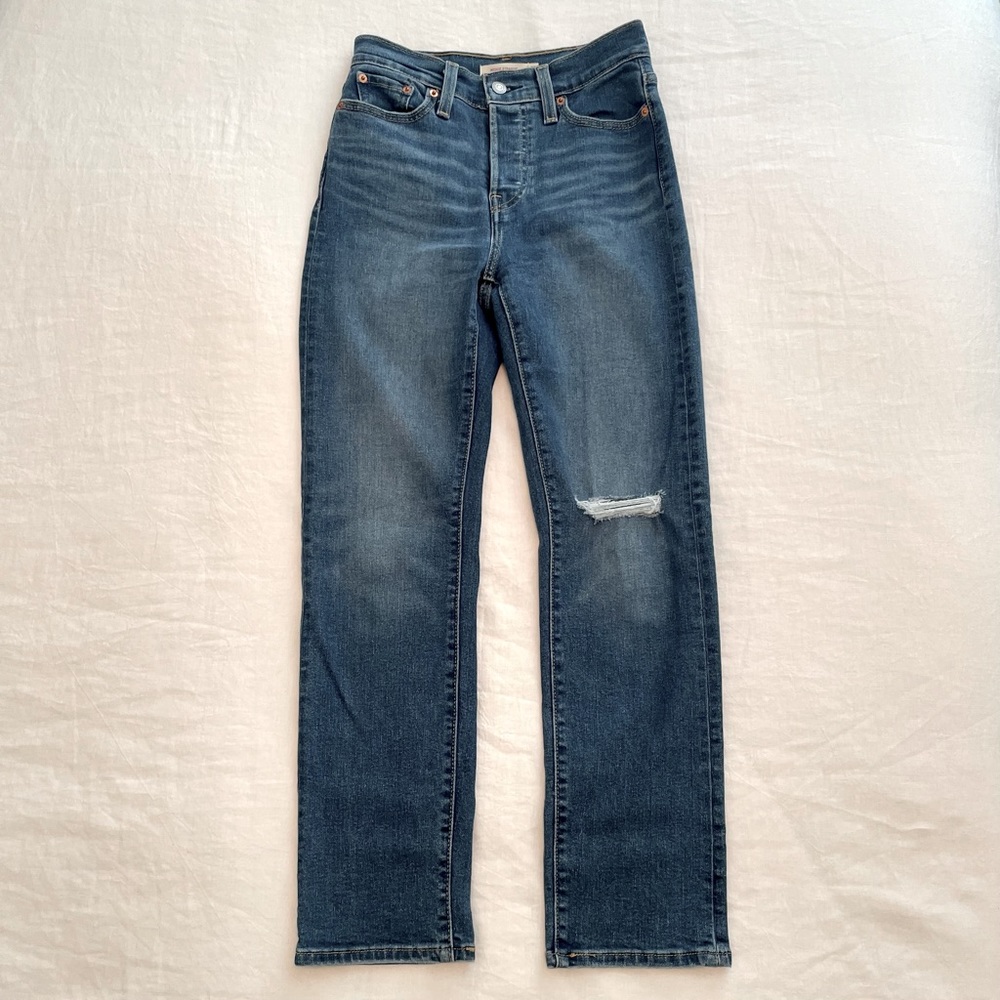 Levi’s Wedgie Straight High Rise Denim Jeans Medium Wash size 25